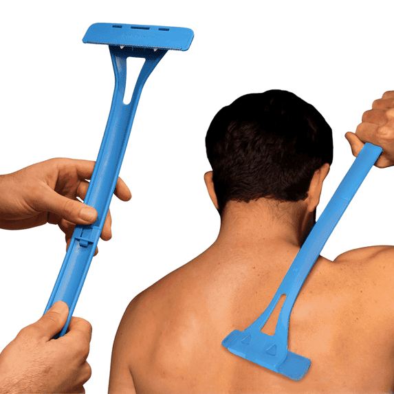 BakBlade 1.0 Back Shaver for Men, Long 18" Handle and 4.5" Razor Head for Wet or Dry Use