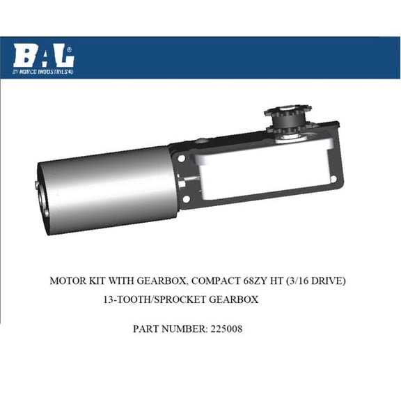 BAL RV Products BAL225008 Compact High Torque Motor Kit for R25075 - 0.18 in. Drive, 13 Teeth