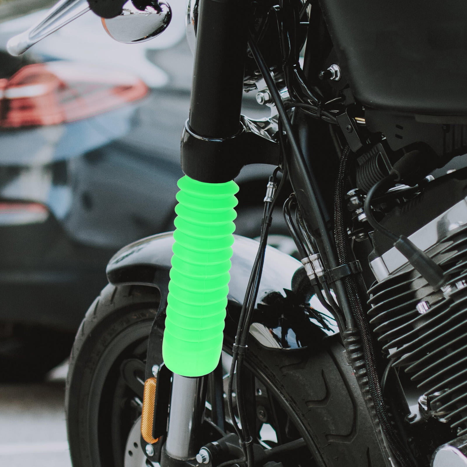 BALAHAPY 1 Pair Front Fork Guard For Motorcycles Riding Waterproof Precision Design Green Rubber