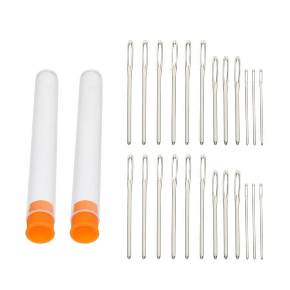BALAHAPY 1 Set Craft Needles DIY Threading Needles for Cross Stitch and Home Repair with Silver Finish