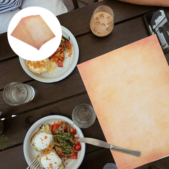 BALAHAPY 100 Sheets Writing Paper Multi Color Vintage Style For Letter Invitation Menu Greeting Card A4 Size