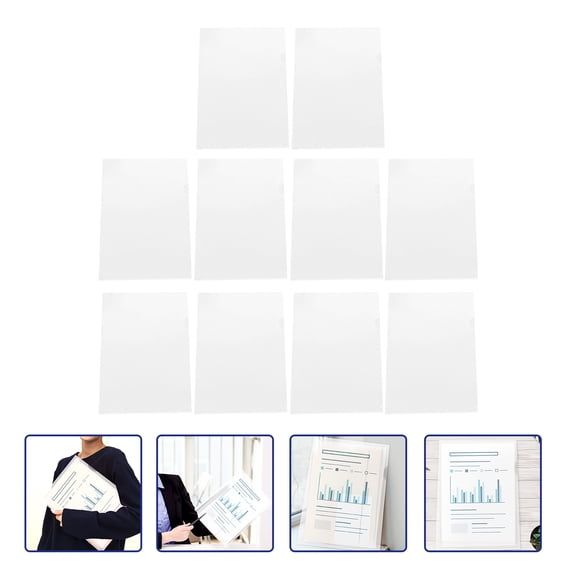 BALAHAPY 100Pcs L Shaped File Folders Transparent Plastic for Document Storage and Archiving