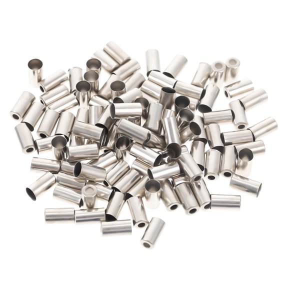 BALAHAPY 100Pcs Metal Cable End Crimps Caps for Preventing Inner Cable from Splitting and Protective Role