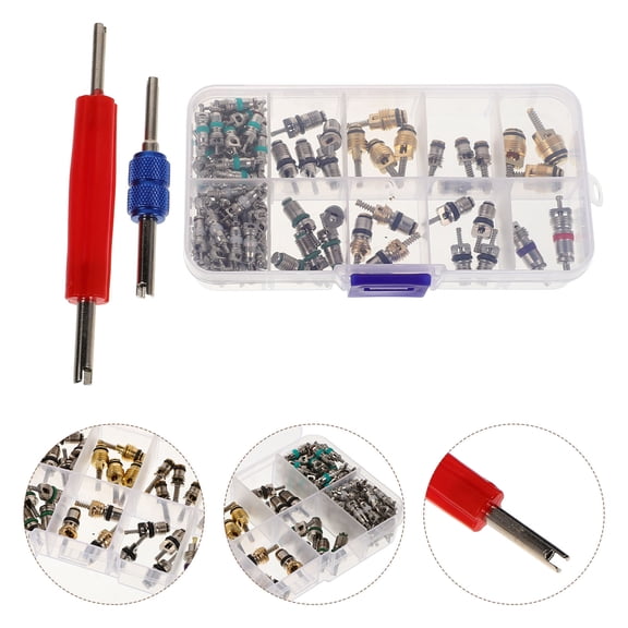 BALAHAPY 102-Piece Car Air Conditioning Valve Core Kit with Easy Installation and Removal Tools for Auto AC Repair
