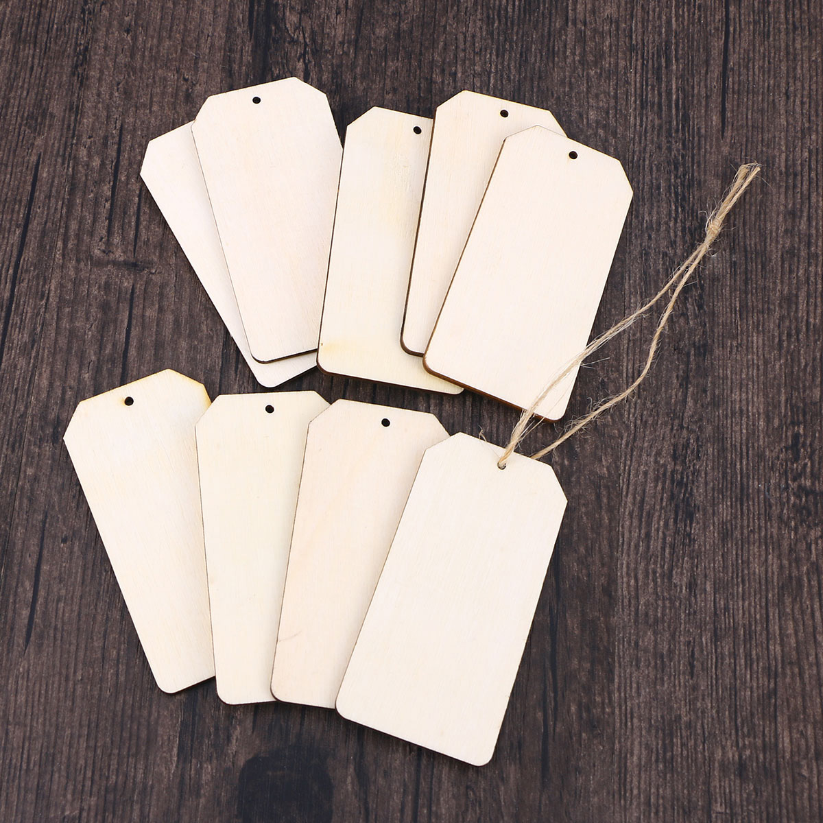 BALAHAPY 10Pcs Present Tags with String for Decoration Beige ...