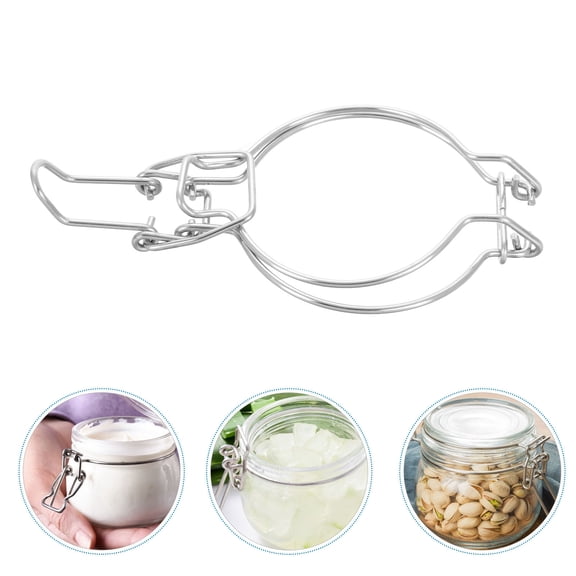BALAHAPY 10Pcs Small Airtight Jar Jars Wire Clamp Stainless Steel Sealing Clip Design for Kitchen Use