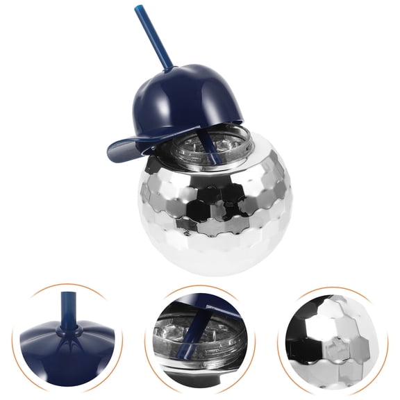 BALAHAPY 1Pcs Glitter Cup Disco Drinking Cup Shaped Design Dark Blue Plastic Detachable Easy to Clean