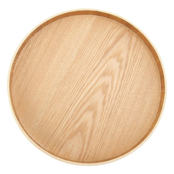 BALAHAPY 1Pcs Round Wood Tray for Fruit Storage and Drink Placement in Classic Design 13x13in