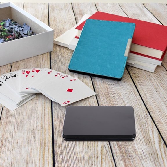 BALAHAPY 1Set Black Metal Tin Box Small Trinket Box With Lid Suitable For Home Use And Travel 13.00X9.00X1.30CM