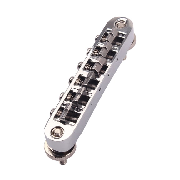 BALAHAPY 1Set Chrome Plated Tune Matic Bridge Adjustable Guitar Bridge for Musicians 8.35x1.5x2.5Cm
