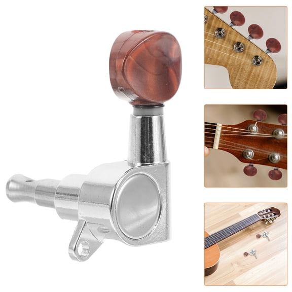 BALAHAPY 1Set Silver Brown Guitar Tuners Precision Tuning String Stability for Acoustic Flamenco Guitars