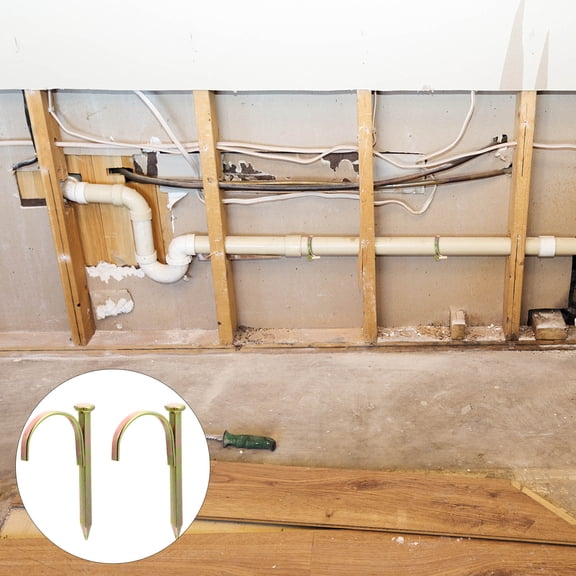 BALAHAPY 200Pcs Pipe Clips Hook Nails for Attaching Pipes and Tubing