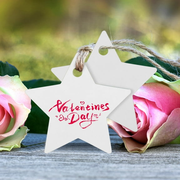 BALAHAPY 200Pcs Star Tags for Labeling in White Paper 2.36X2.36X0.04in