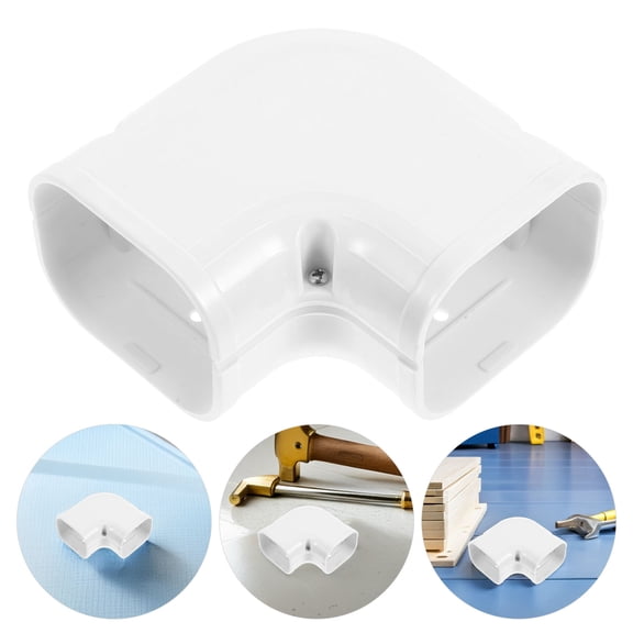 BALAHAPY 2Pcs PVC Line Cover Kit for Air Conditioner with Concealed Decorative White Design