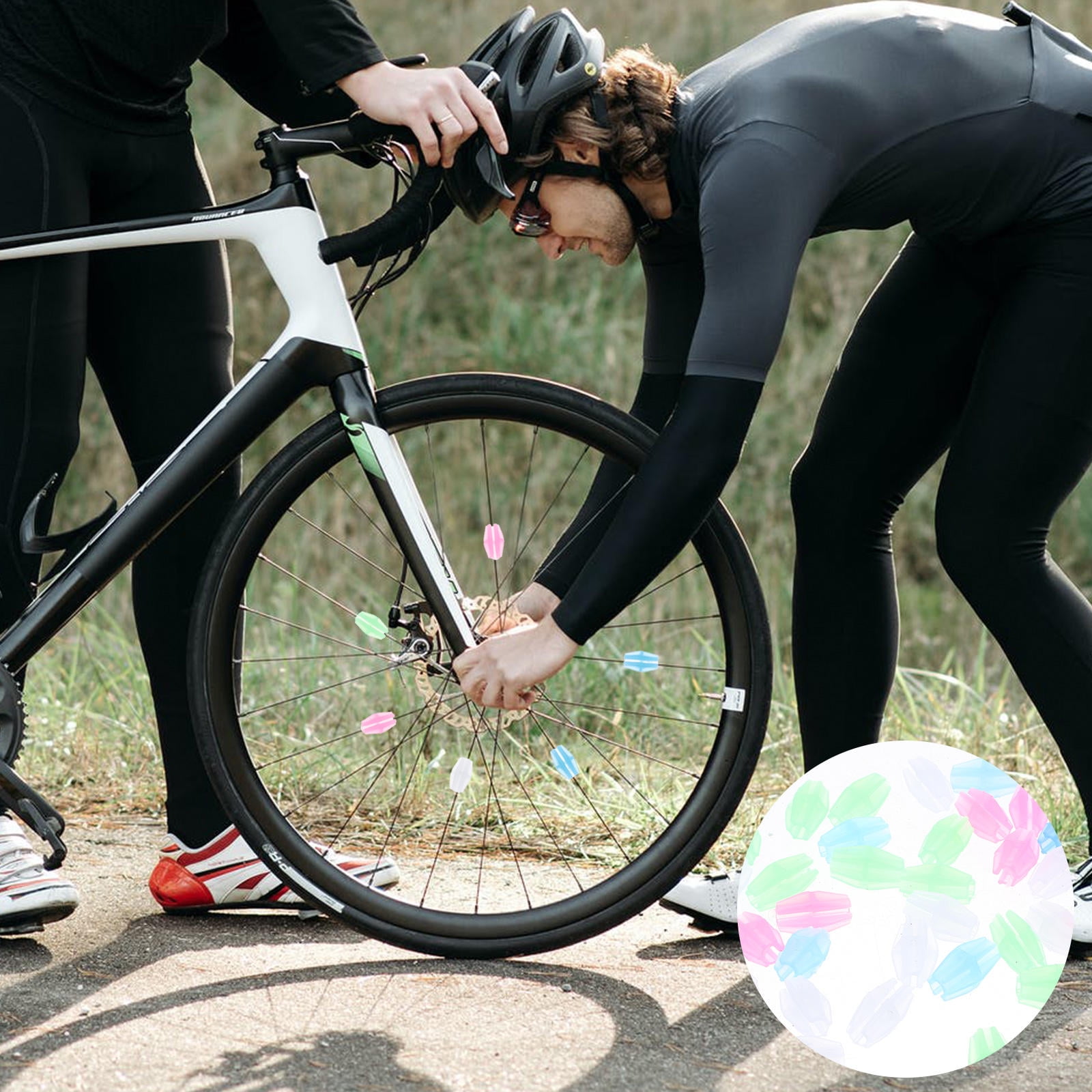 BALAHAPY 36Pack Luminous Reusable Plastic Bike Clips Beads For Night ...