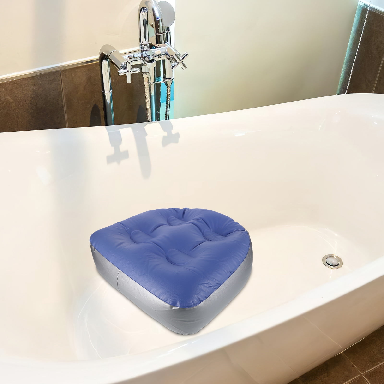 BALAHAPY 3Pcs PVC Inflatable Bath Cushion Sky Blue with Strong Suction ...