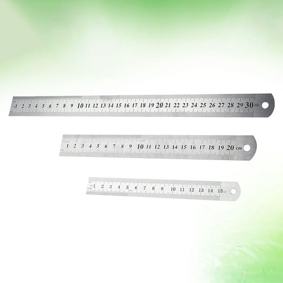 BALAHAPY 3Set Metal Ruler for Measuring with Double Scale 15in 20in 30in