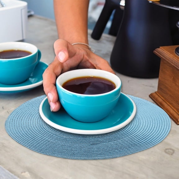 BALAHAPY 4Pcs Dining Table Hot Pads Blue Square 14.93x14.93x0.04in PP Anti-slip for Household Users