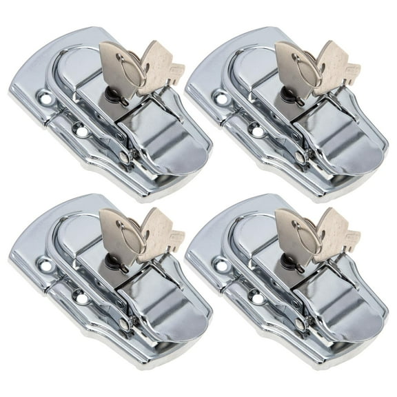 BALAHAPY 4Set Tool Box Lock Buckle Silver Rectangular Security Protection for Toolbox