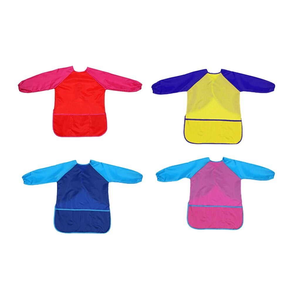 BALAHAPY 4Set Yellow Art Smocks for Girls Childrens Painting Aprons ...