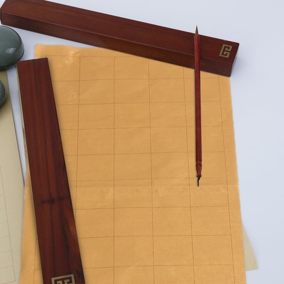 BALAHAPY 5 Sheets Golden Calligraphy Paper for Calligraphy Practice and 13.4x5.6x0.04in