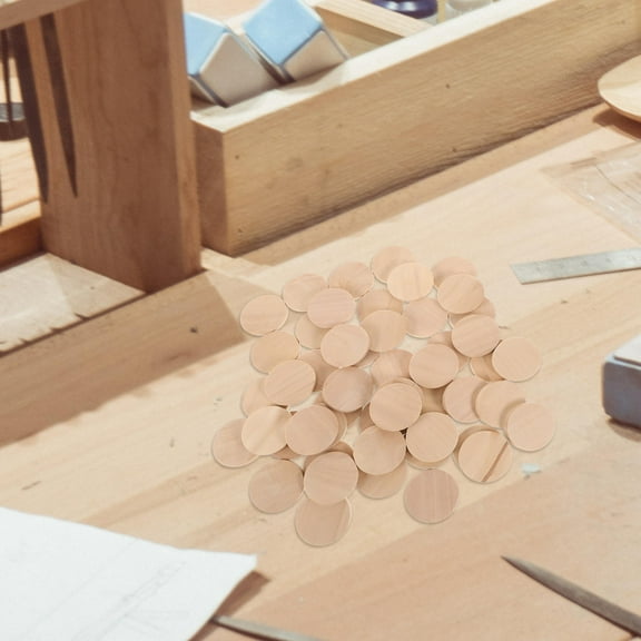 BALAHAPY 50Pcs Wood Craft Supplies for Artists and 2.50X2.50X0.40Cm