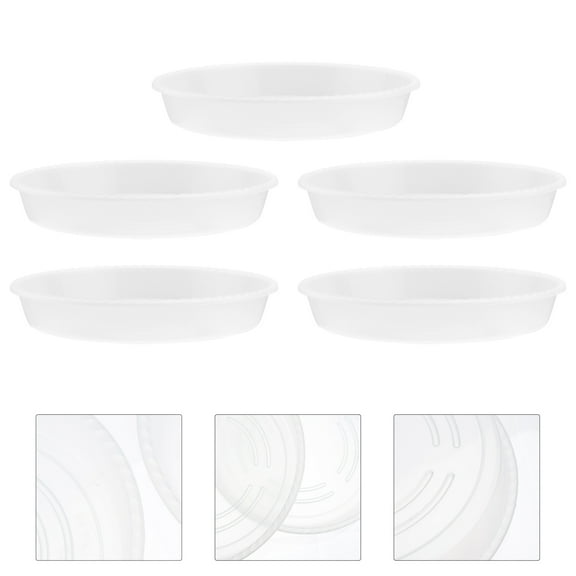 BALAHAPY 5Pcs Flower Pot Saucer Round Clear Plastic For Indoor Gardening