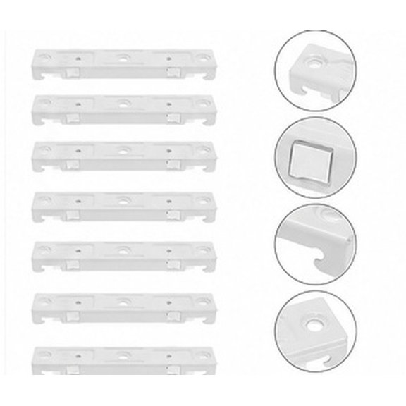 BALAHAPY 6Pcs Wide Stainless Steel Curtain Track Brackets for Wall and Ceiling Mount White Finish