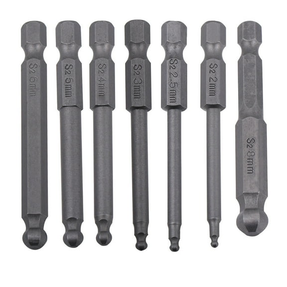 BALAHAPY 7Pcs Alloy Steel Ball Driver Bits Electric Screwdrivers Hand Tools
