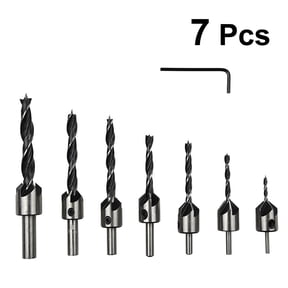 BALAHAPY 7Pcs Black Solid Durable Cobalt Steel Deburring Tool Bit for Plastic Aluminum Copper