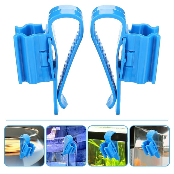 BALAHAPY Blue Plastic Fish Tank Clips for Aquarium Maintenance 3.5X2.4X1.2in