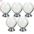 thumbnail image 1 of BALAHAPY Cabinet Knob Crystal Transparent Round for Furniture Kitchen Home 5Pcs, 1 of 8