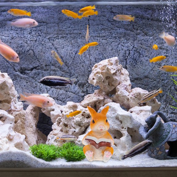 BALAHAPY Decorative Resin Rabbit Figurine for Fish Tank Aquarium Decor