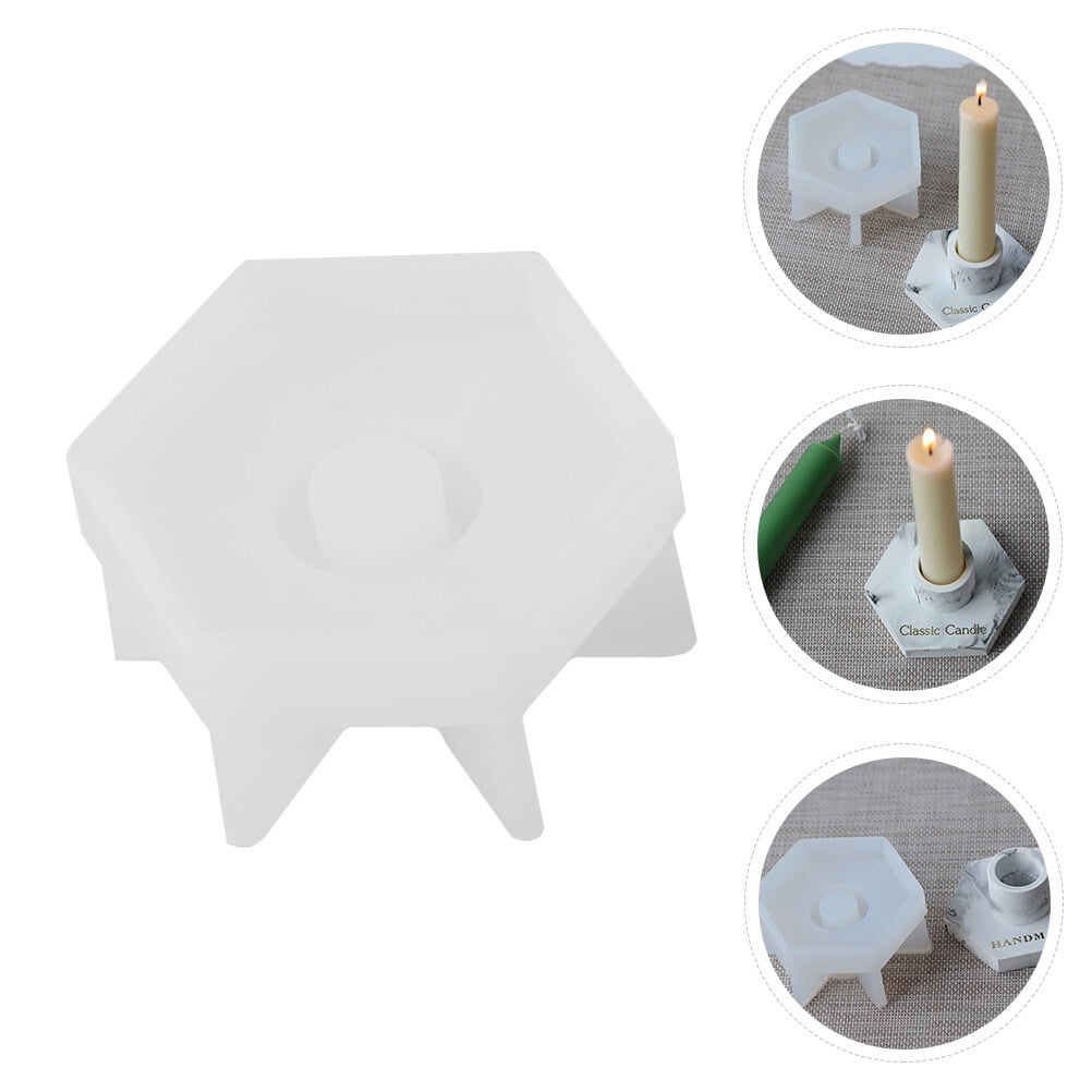 BALAHAPY Hexagonal Candlestick Mould 1Set Creative Silicone Mold For ...