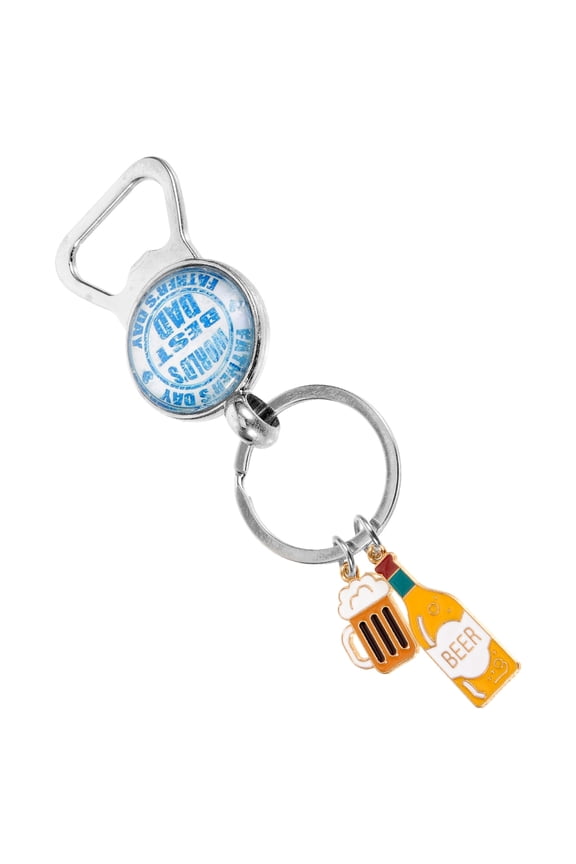 Keychains for 1Pack Beer Pattern with Bottle Opener for Fathers Day