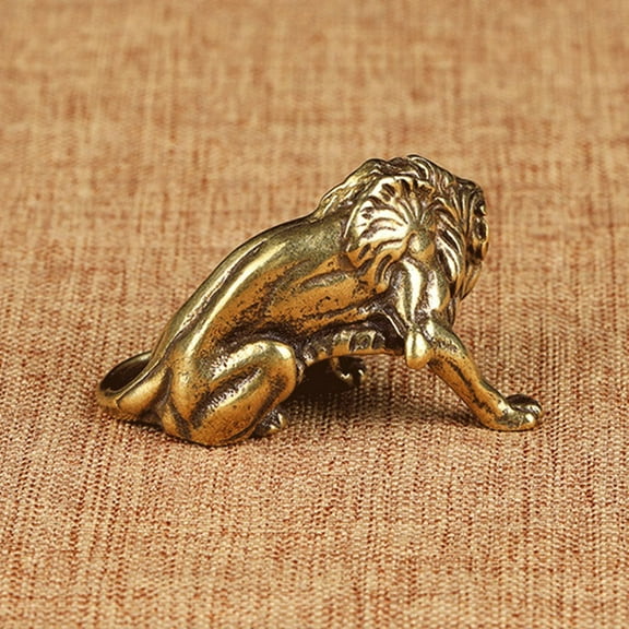 BALAHAPY Lion Statues Home Decor Golden Brass 1Pack Manual Grinding Pure Copper Manufacturing