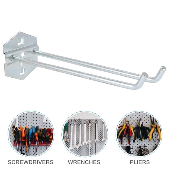 BALAHAPY Pegboard Hooks Curved Galvanized Steel for Tool Organization 7.9x2.5x2.2in