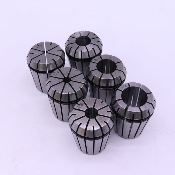 BALAHAPY Spring Collet Set 6Pcs for Cnc Lathe Collet Chuck Milling Engraving Silver