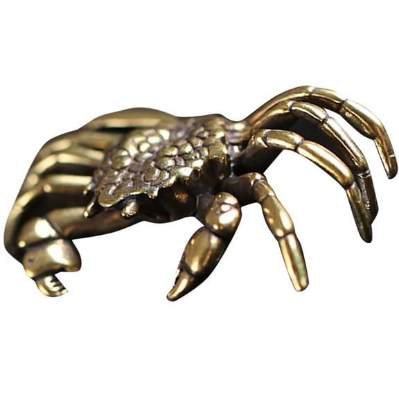 BALAHAPY Vintage Style Crab Figurine 1Pack Golden Brass for Home and Office Decoration