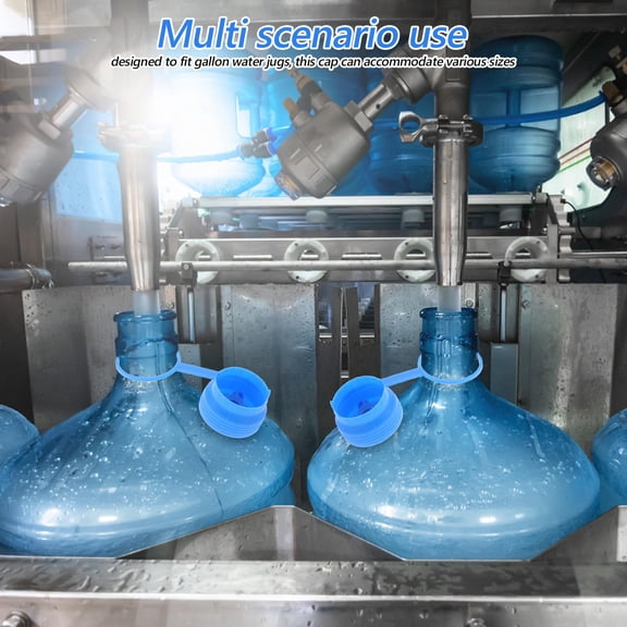 BALAHAPY Water Jug Cap Round Blue Silicone 5Pcs Reusable Non-Spill for Outdoor Use