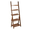 thumbnail image 1 of BALANBO 5 Tier Bookshelf& Leaning Ladder Shelf for Storage Rack Display & Organizer Shelves,Brown, 1 of 7