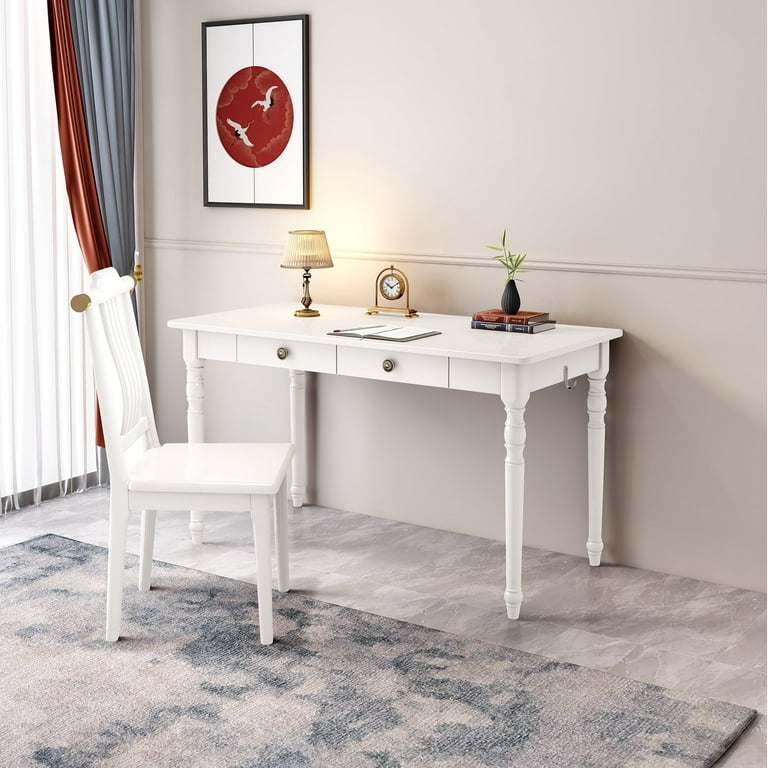 BALANBO 55.1 Executive Desk and Chair Set Office Computer Desk with Drawer Modern Simple Workstation Business Furniture for Small Space Bedroom