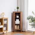 thumbnail image 1 of BALANBO Bamboo Bookshelf Kitchen Cabinets with Doors and Shelves Bookcase Cubes Display Cabinets Multifunctional Storage Display Rack for Home Office Living Room Kitchen Décor（ 3-Tier）, 1 of 7