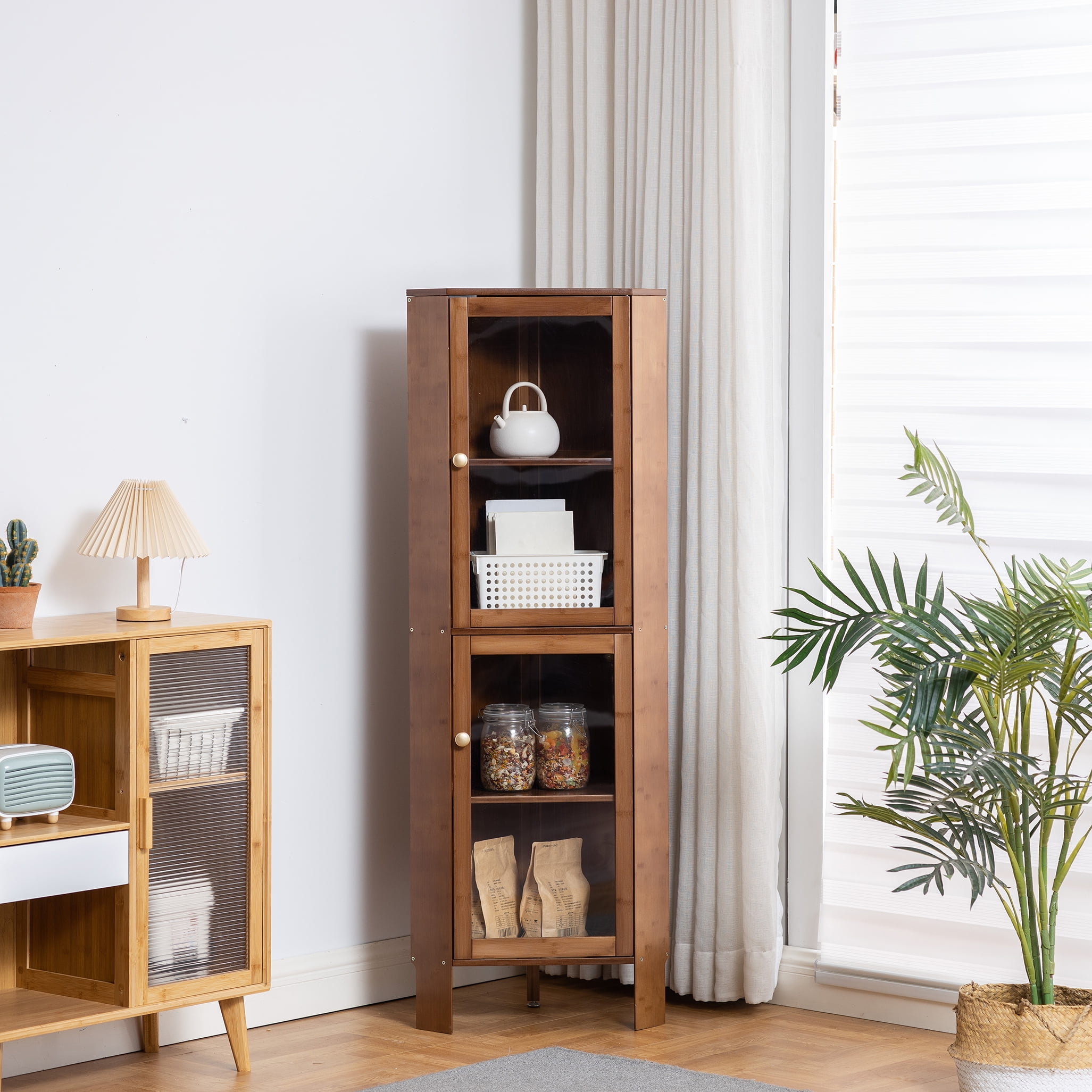 BALANBO Bookshelf Kitchen with Doors and Shelves Bookcase