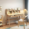 thumbnail image 1 of BALANBO Kids Desk and Chair Set, Wood Children Study Desk, Student Writing Table for Bedroom, Natural, 1 of 7