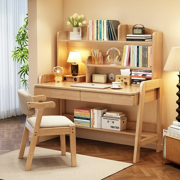 BALANBO Kids Desk and Chair Set, Student's Study Desk Set, Computer Desk, Wooden Writing Table