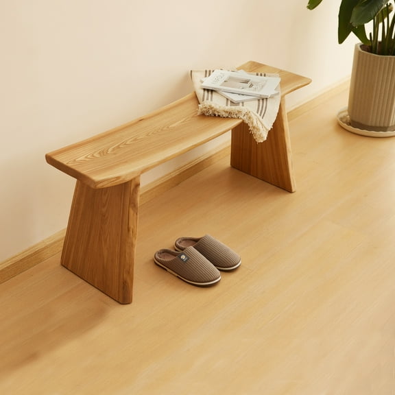 BALANBO Natural Edge Bench Solid Rustic Bench Unique Table, Bedroom, Dining room or Entryway Bench, Live Wood Bench Rustic Home Decor (47.5” Long)