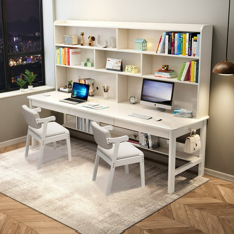 BALANBO Wooden Kids Desk and Chair Set 2 Pcs Chairs Desk with Hutch for Children Solid Wood Desk Two Positions Suitable Suitable for Children s