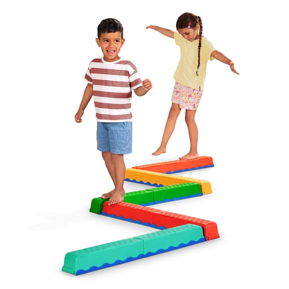 Battat Busy Beams 10 PCS Sensory Balance Beams for Kids, Active Playset for 3 Years +