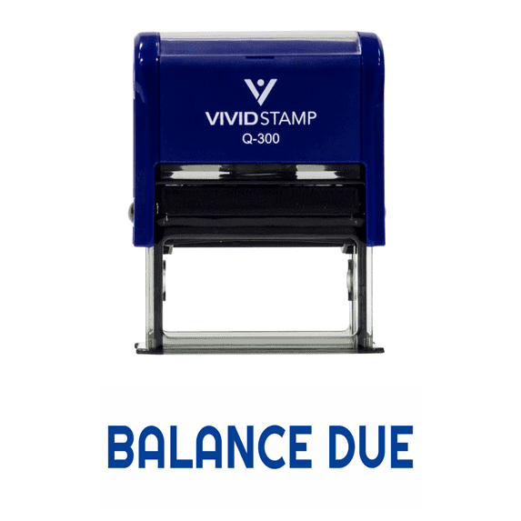 BALANCE DUE Self Inking Rubber Stamp (Blue Ink) - Large